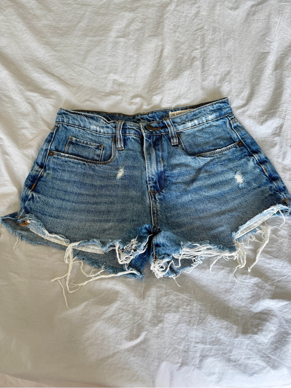 Blank NYC Medium Blue Distressed Denim Cutoff Shorts